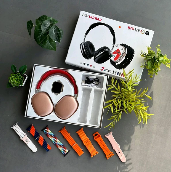 P9 Headphone &  ultra2 Smart Watch