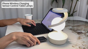Rotating Moon Desk Lamp With Phone Wireless Charging Sensor Control